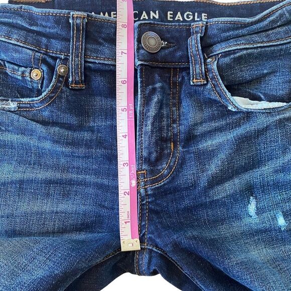 American Eagle Super Stretch Distressed Jeggings Sz 0 Short - Picture 3 of 11